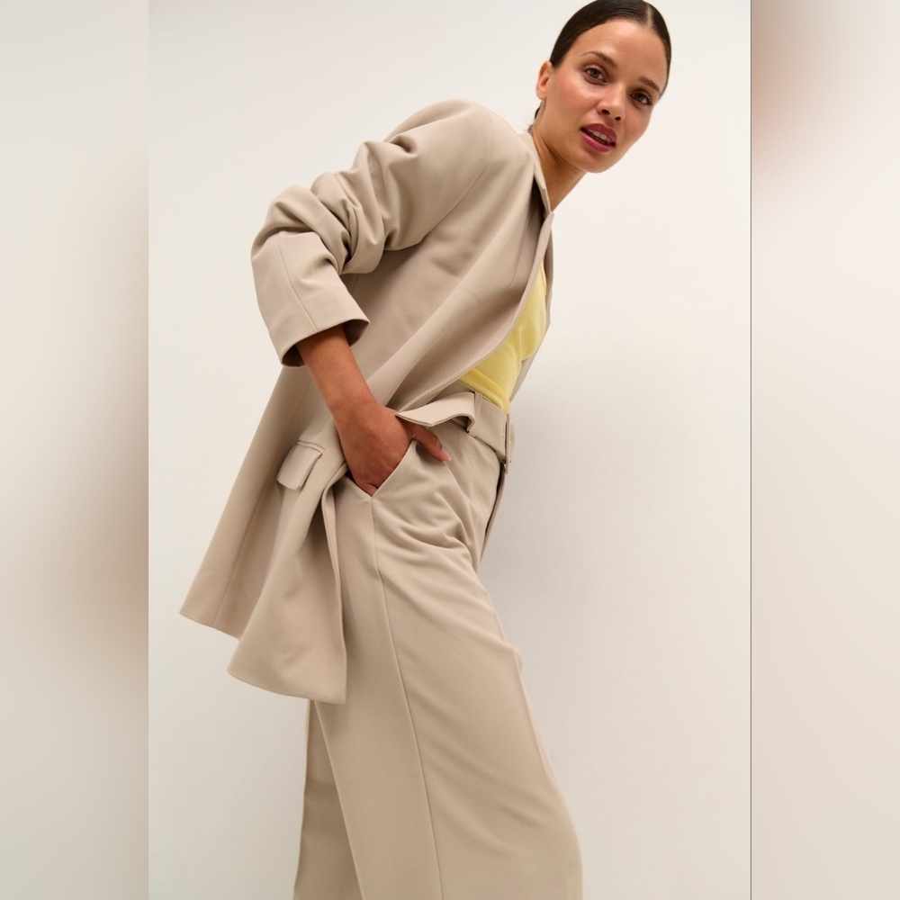 NWT KAFFE Kasakura Light Sand Blazer - Picture 2 of 6